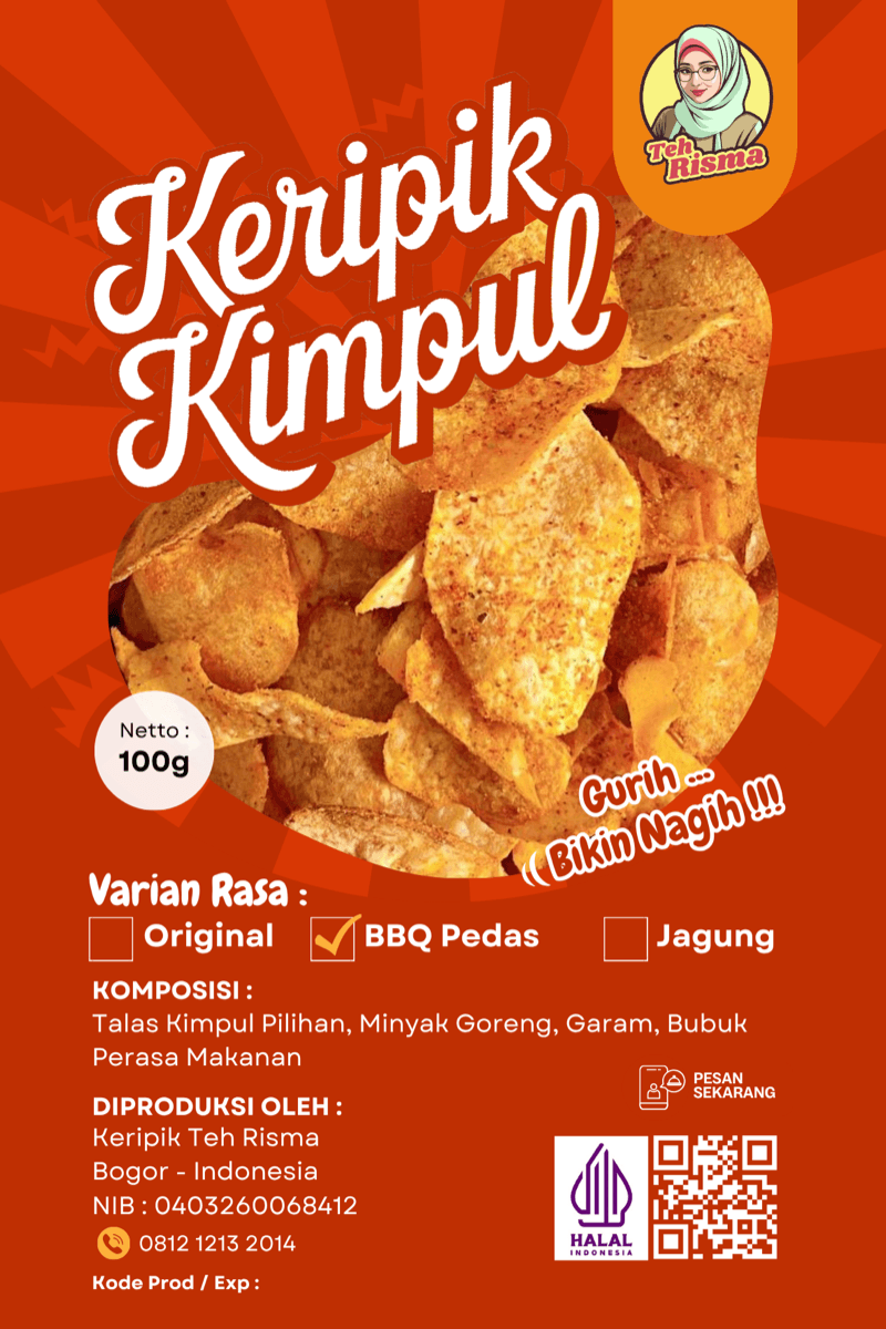 Keripik Kimpul BBQ Pedas
